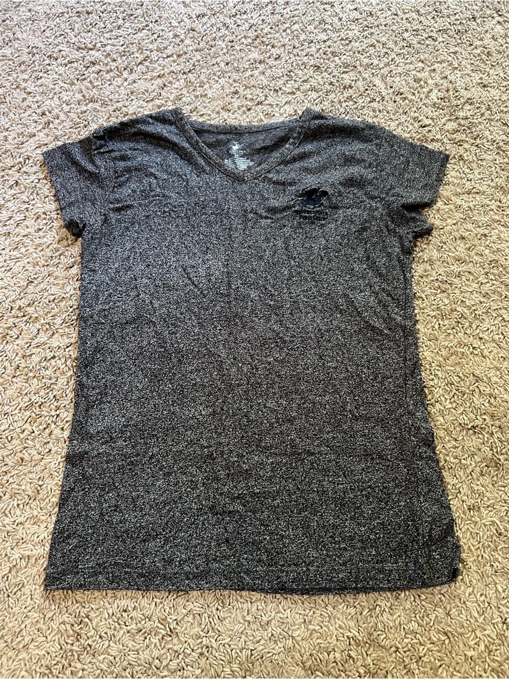Beverly Hills Polo Club Women's Charcoal V-Neck Tee with Pocket